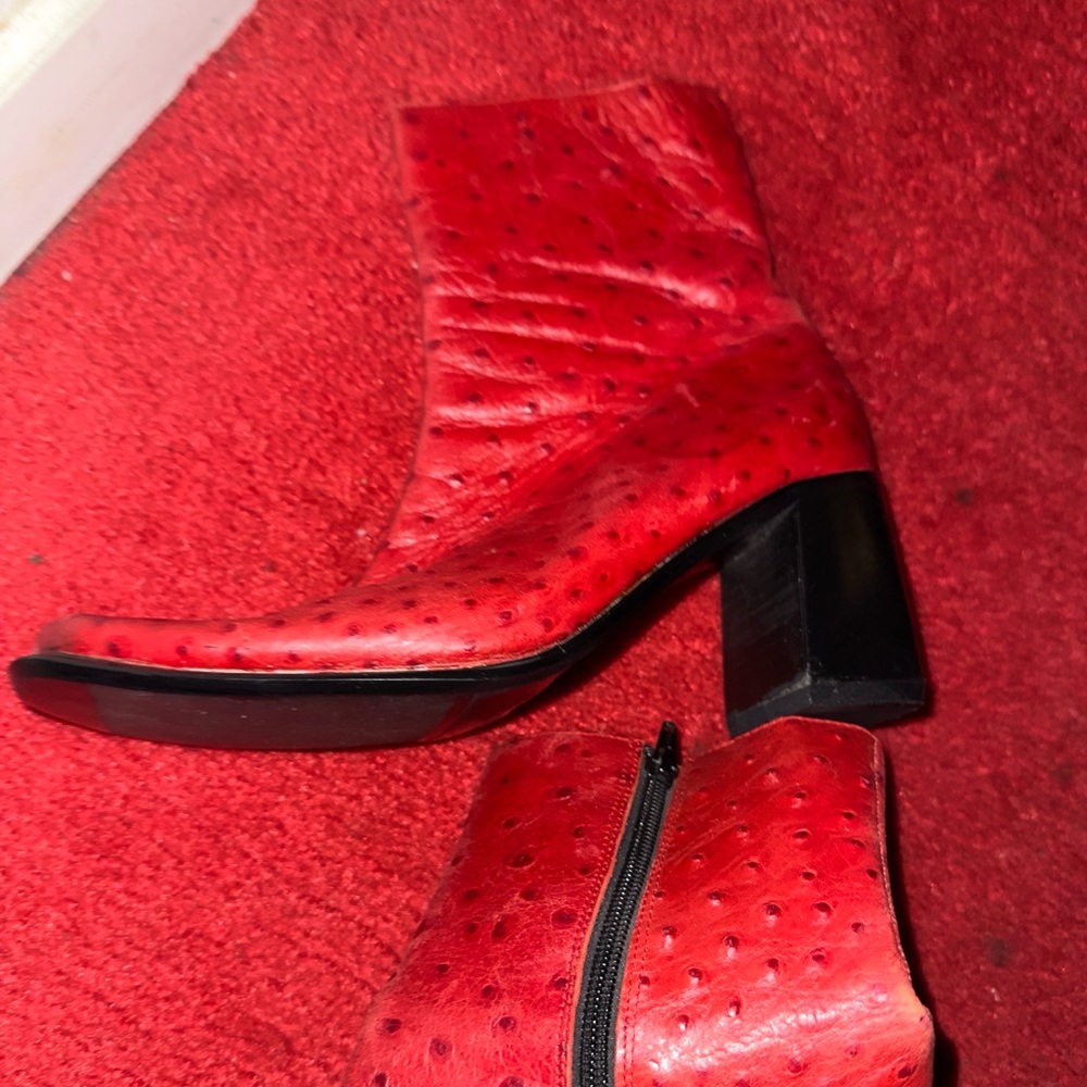 Elegant Red Heeled Boots